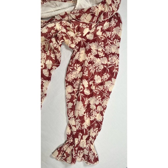 By Together Dress Burgundy Floral Flowy Large Mini - Picture 7 of 16